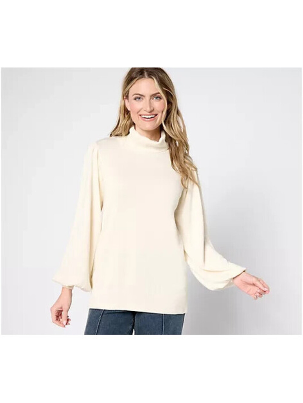 #634 Belle by Kim Gravel Blouson Sleeve Turtleneck Sweater Size XXS
